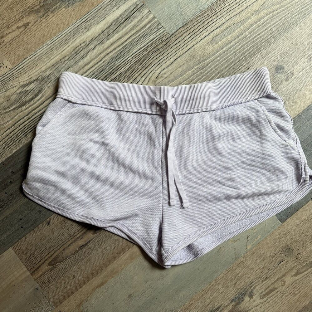 American Eagle Seriously Lived-In Lounge Shorts Pink Waffle Knit Medium